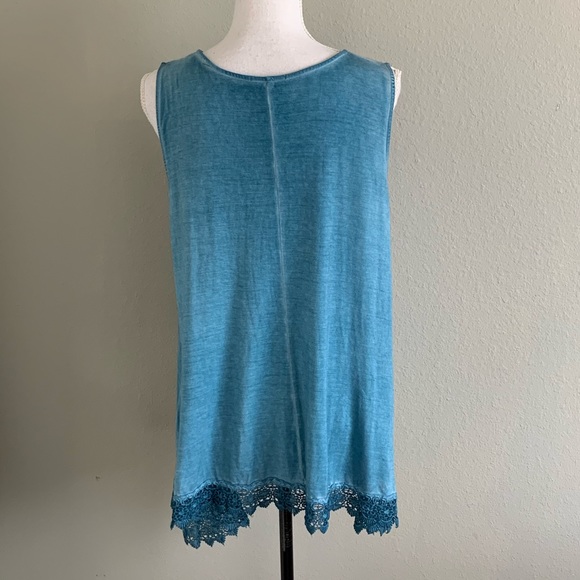 Altar’d State Teal Blue Burnout Top - Picture 2 of 7